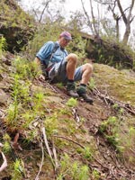 Don negotiating a steep section