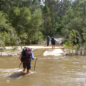 Crossing the Wolgan River